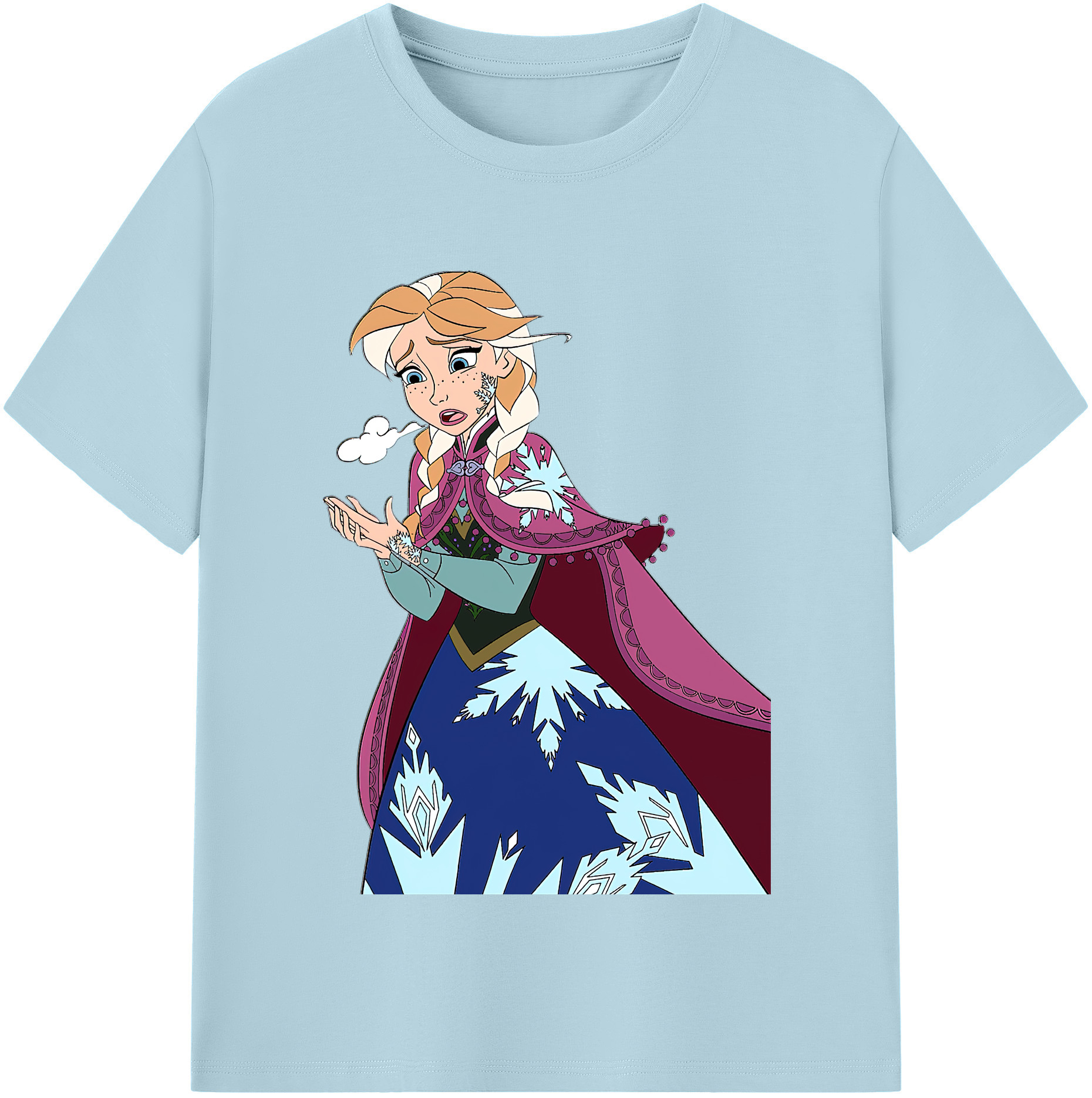 （画像用） アナと雪の女王 アンナ エルサ Frozen Anna Elsa 綿100％半袖Tシャツ（フロントプリント）